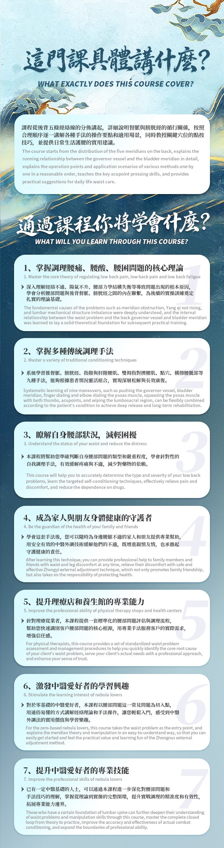 腰困、腰酸、腰痛经穴通脈手法